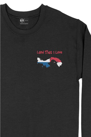 Land That I Love Panama Cep Tasarım Baskılı Sweatshirt