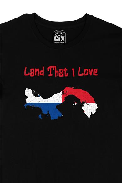 Land That I Love Panama Siyah Tişört