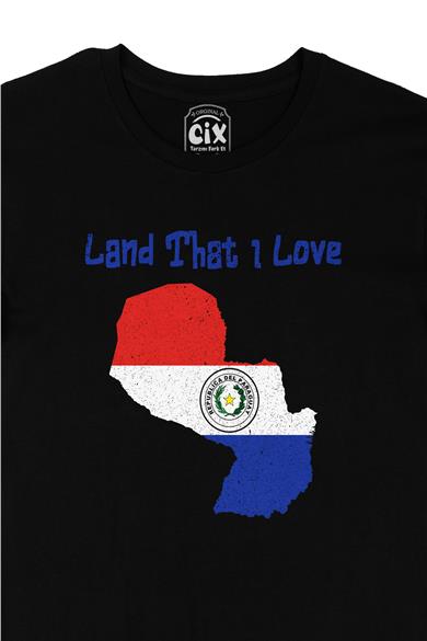 Land That I Love Paraguay Siyah Tişört