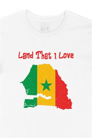 Land That I Love Senegal Beyaz Tişört
