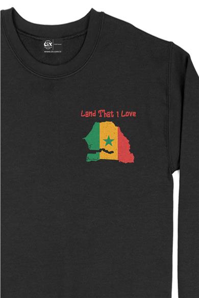 Land That I Love Senegal Cep Tasarım Baskılı Sweatshirt