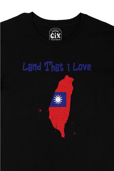Land That I Love Tayvan Siyah Tişört