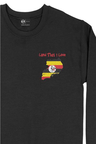 Land That I Love Uganda Cep Tasarım Baskılı Sweatshirt