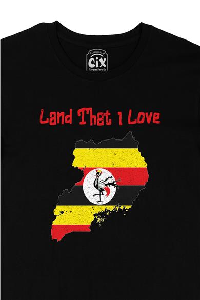 Land That I Love Uganda Siyah Tişört