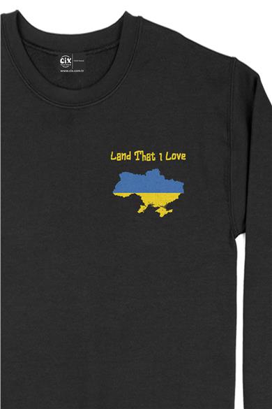 Land That I Love Ukrayna Cep Tasarım Baskılı Sweatshirt