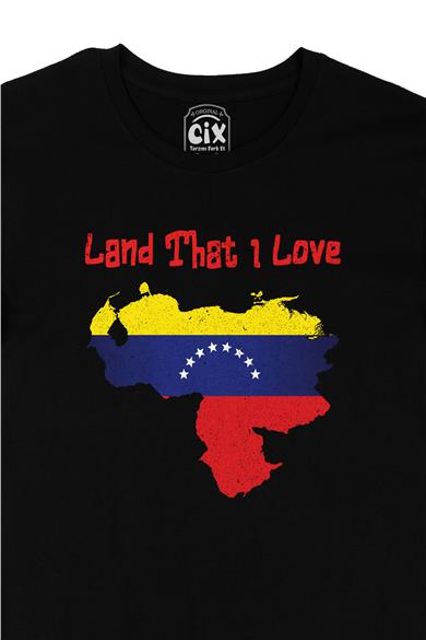 Land That I Love Venezuela Siyah Tişört
