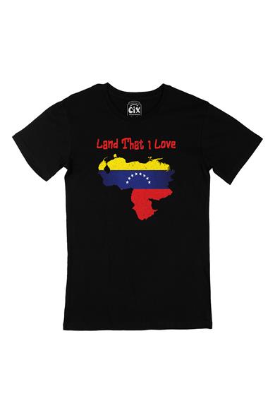 Land That I Love Venezuela Siyah Tişört