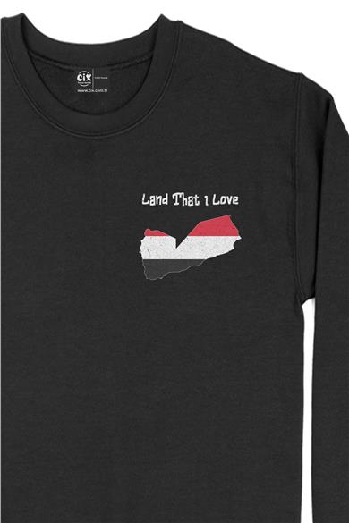 Land That I Love Yemen Cep Tasarım Baskılı Sweatshirt