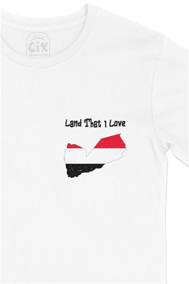 Land That I Love Yemen Cep Tasarım Baskılı Beyaz Tişört