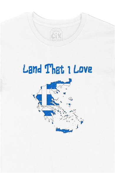 Land That I Love Yunanistan Beyaz Tişört