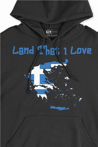 Land That I Love Yunanistan Kapşonlu Sweatshirt Hoodie