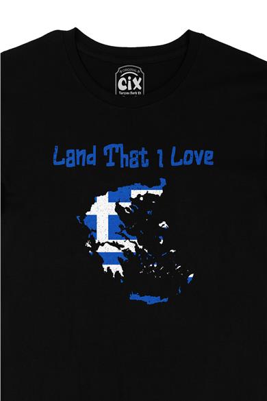 Land That I Love Yunanistan Siyah Tişört