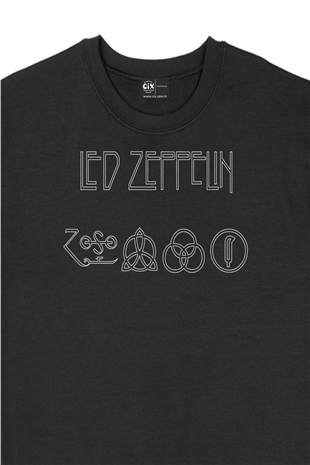 Led Zeppelin Logo Tasarım Siyah Sweatshirt