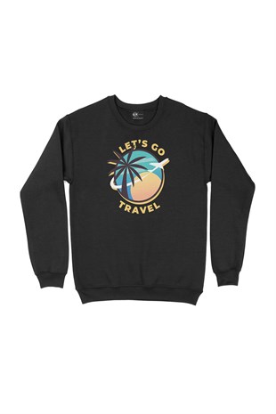 Lets Go Travel Siyah Sweatshirt