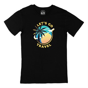 Lets Go Travel Siyah Tişört