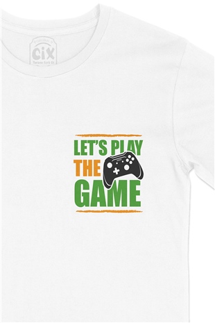 Lets Play The Game Cep Logo Tasarımlı Beyaz Tişört