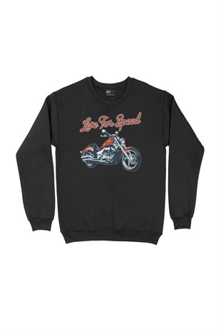 Live For Speed Motor Siyah Sweatshirt