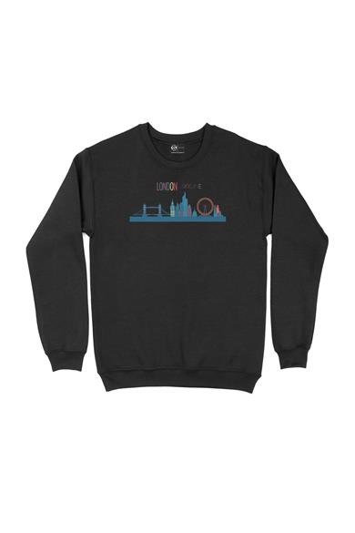 London Londra Skyline Renkli Sweatshirt