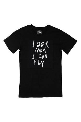 Look Mum I Can Fly Travis Scott Siyah Tişört