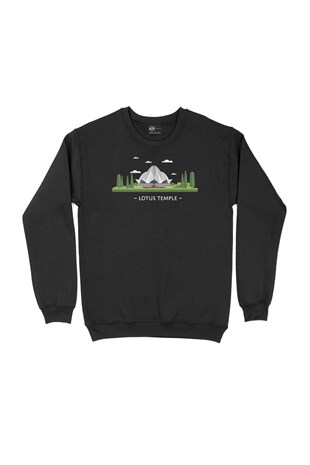 Lotus Tapınağı Siyah Sweatshirt