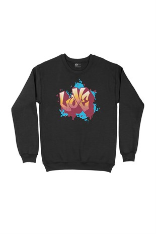 Love Graffiti Siyah Sweatshirt