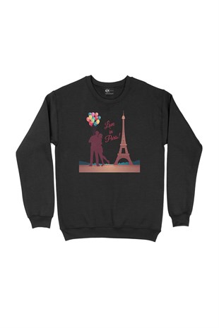 Love In Paris Siyah Sweatshirt