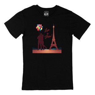 Love In Paris Siyah Tişört