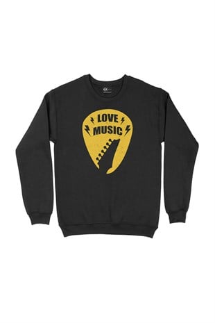 Love Music Siyah Sweatshirt