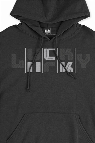 Lucky Şanslı Siyah Sweatshirt Hoodie