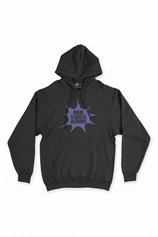 Make Big Albums Siyah Kapşonlu Sweatshirt Hoodie