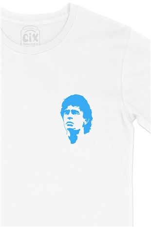 Maradona Cep Logo Tasarımlı Beyaz Tişört