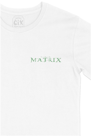 Matrix Cep Logo Tasarımlı Beyaz Tişört