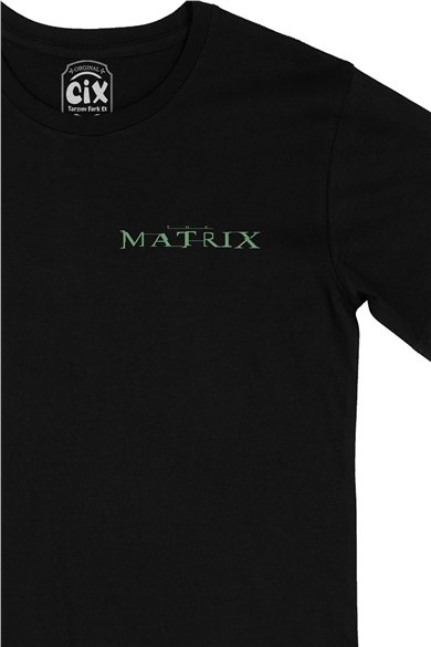 Matrix Cep Logo Tasarımlı Siyah Tişört