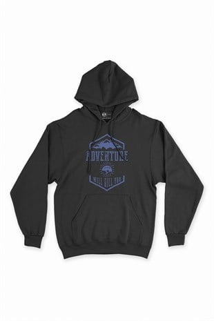 Mavi Adventure Will Kill You Siyah Kapşonlu Sweatshirt Hoodie