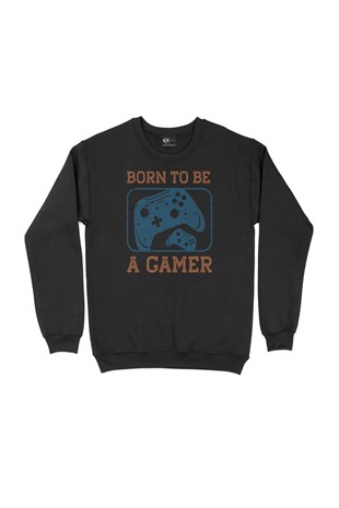 Mavi Born To Be A Gamer Siyah Sweatshirt