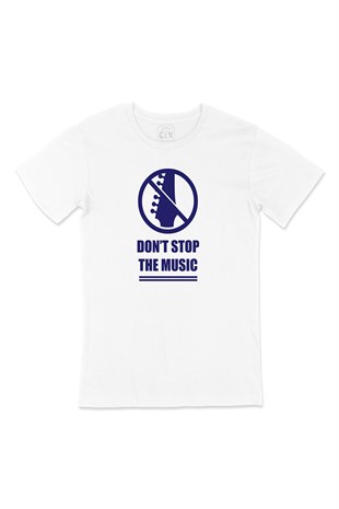 Mavi Do not Stop The Music Tişört