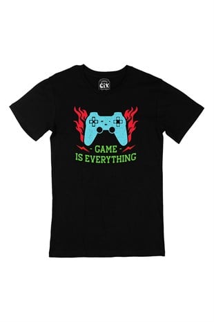 Mavi Game is Everything Siyah Tişört