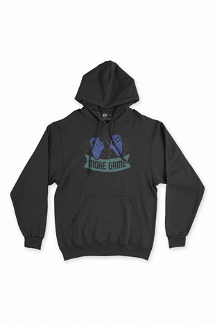 Mavi More Game Siyah Kapşonlu Sweatshirt Hoodie