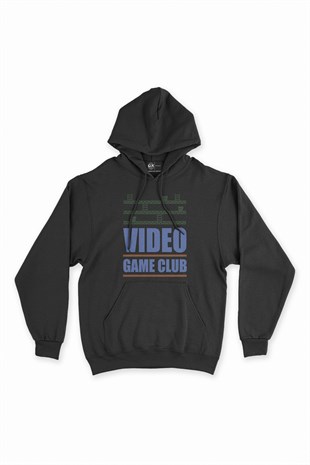 Mavi Video Game Club Siyah Kapşonlu Sweatshirt Hoodie