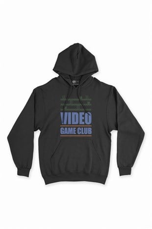 Mavi Video Game Club Siyah Kapşonlu Sweatshirt Hoodie