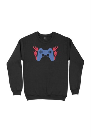 Mavili Joystick Siyah Sweatshirt