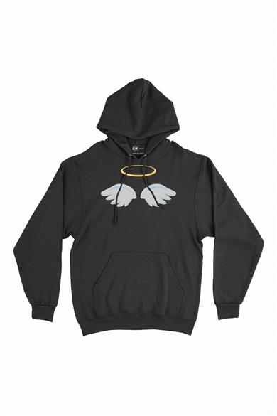 Melek Kanatlı Halka Kapşonlu Sweatshirt Hoodie
