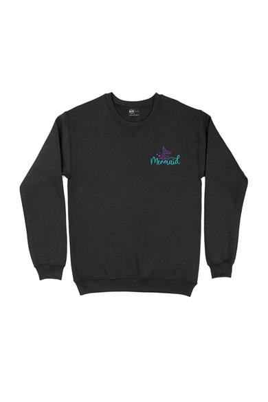 Mermaid Cep Tasarım Baskılı Sweatshirt