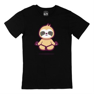 Mindfulness Panda Siyah Tişört