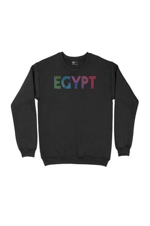 Mısır Renkli Egypt Siyah Sweatshirt