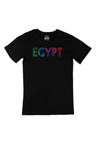 Mısır Renkli Egypt Siyah Tişört