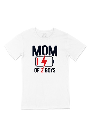 Mom Of 2 Boys Erkek Annesi Tişört