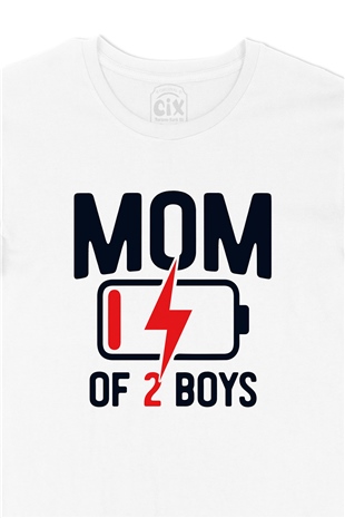 Mom Of 2 Boys Erkek Annesi Tişört