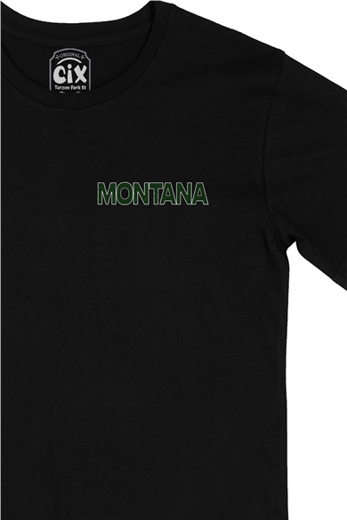 Montana Cep Logo Tasarımlı Siyah Tişört