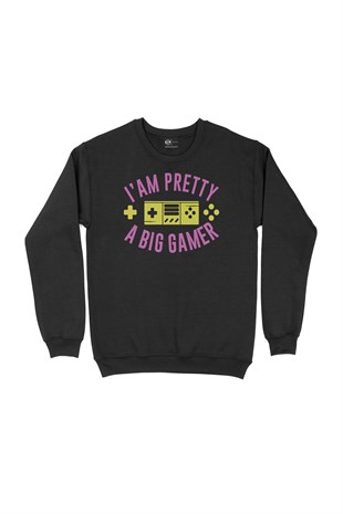Mor A big Gamer Siyah Sweatshirt
